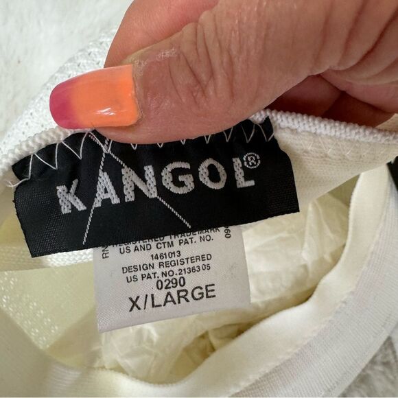 NEW Kangol Kangaroo White Knitting Mesh Vent Air Retro Flat Beret Style 0290 XL - Picture 4 of 9